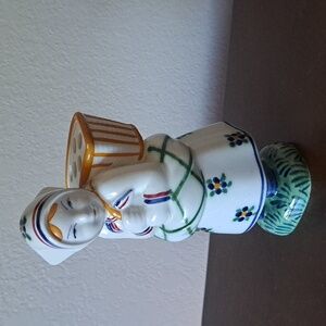 Vtg JUS Royal Copenhagen Flower Girl Child Welfare Flower Frog Vase 2390